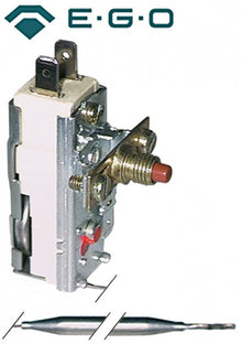 Termostat, 230°C, 1 contact, 16 A, senzor ø 6 mm, lungime senzor 74 mm, lungime tub capilar 600 mm - Cod 390176