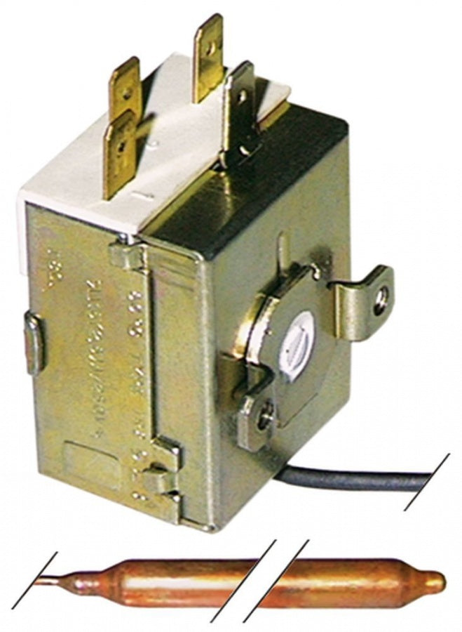 Termostat, temperatura maxima 52°C, gama temperatura fixa 52°C, 16 A, senzor ø 6,5 mm - Cod 390186