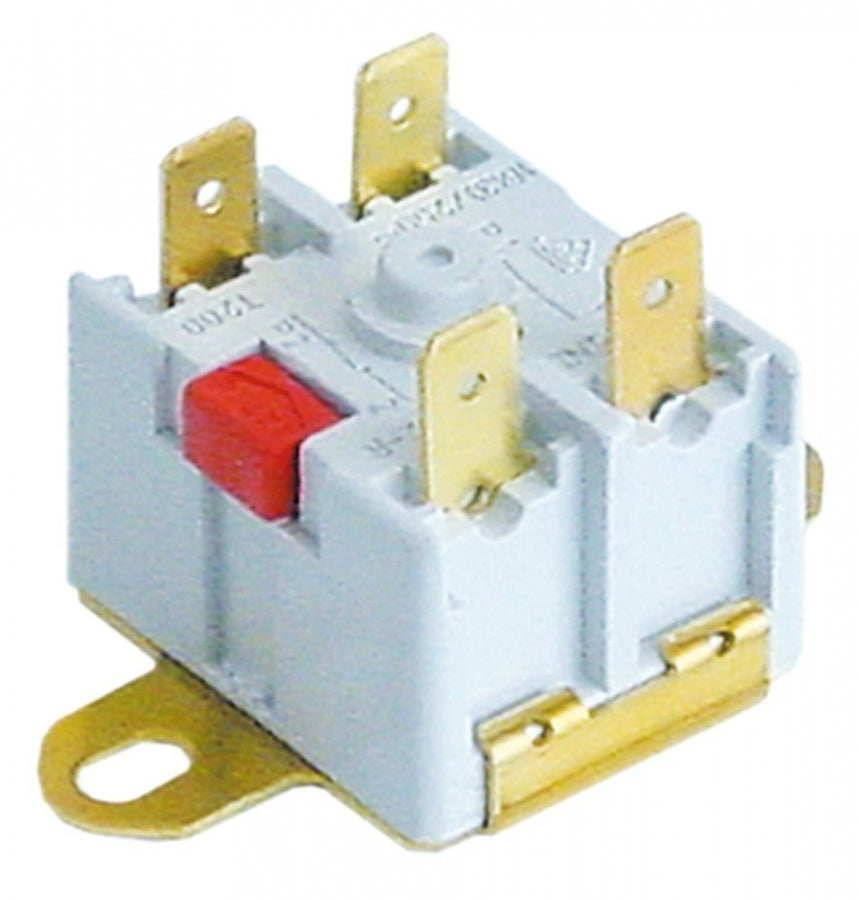 Termostat de siguranta 180°C, protectie termica bimetal, cu 2 contacte 16 A, 250 V, cu rearmare manuala - 390187