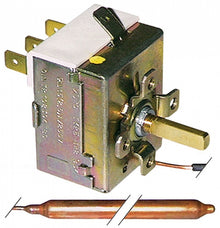 Termostat reglabil 0-90°C, contact 16 A, bulb ø 6,5 x 95 mm, capilar 2000 mm - 390192