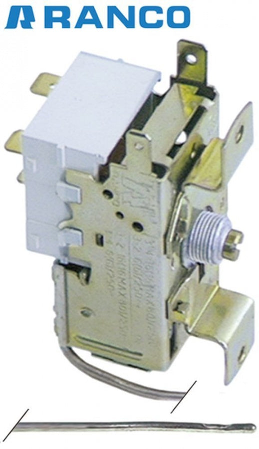 Termostat K22L2021, 6 A, 250 V, rece -16°C, cald -4°C, lungime tub capilar 2500 mm, termostat evaporator - 390201