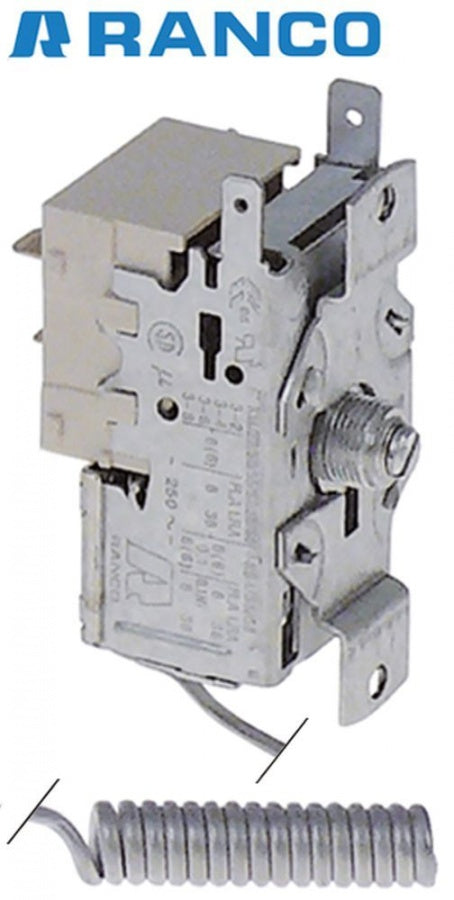 Termostat evaporator Ranco K22L1020, -20,5 - 1,5°C, bulb ø 9x40 mm, lungime capilar 2 m, reglare cu surubelnita - 390209