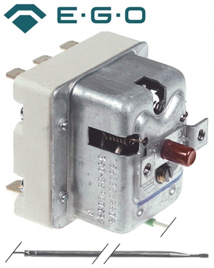 Termostat, 240°C, 3 contacte, 20 A, senzor ø 3,1 mm, lungime senzor 226 mm, lungime tub capilar 890 mm - Cod 390215