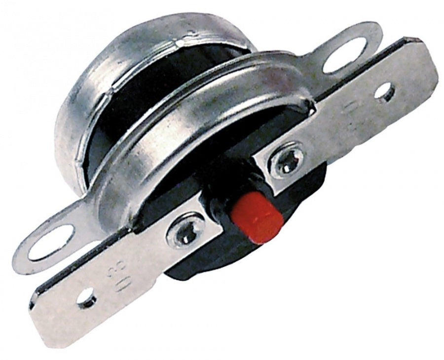 Termostat de contact de siguranta, 112°C, 1 NI, contacte 6,3 mm, 2 orificii de fixare - Cod 390222