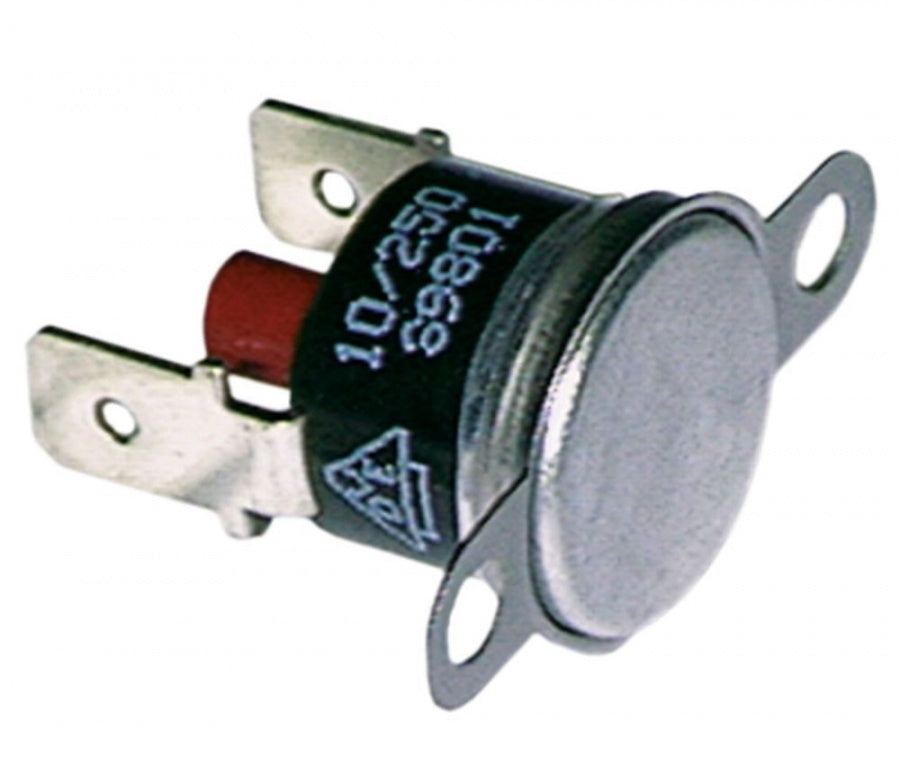 Termostat de siguranta, 165°C, 1 contact, 10 A, 2 orificii de fixare - Cod 390235