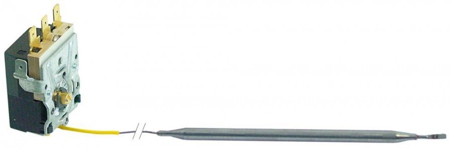 Termostat, temperatura maxima 90°C, gama temperatura 0-90°C, 1 contact, 16 A, senzor ø 6 mm, lungime senzor 140 mm - Cod 390243