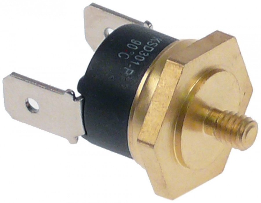 Termostat de contact cu bimetal 90°C, contact 16 A, filet M4 - 390320