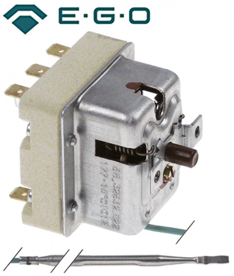 Termostat de siguranta 169°C, 3 contacte 20 A, senzor ø 4 x 128 mm, lungime tub capilar 890 mm, EGO 55.32532.020 - 390324