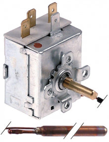 Termostat 90°C, contact 16 A, 250 V, bulb ø 6,5 x 110 mm capilar 1500 mm - 390399