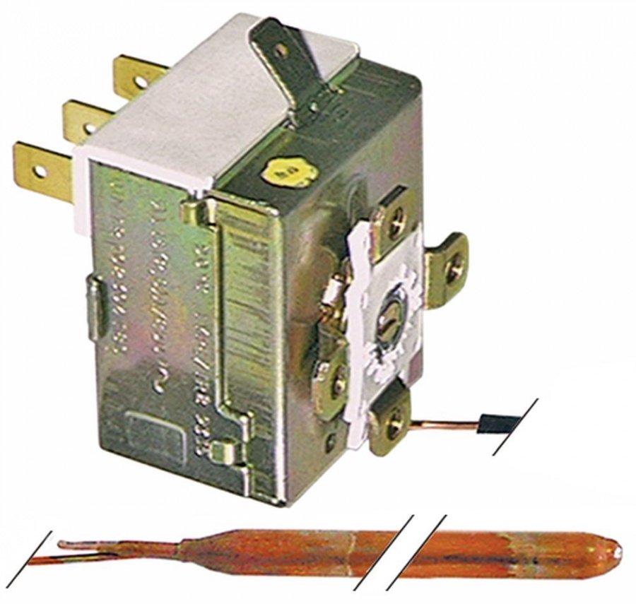 Termostat IMIT 541313, 30-90°C, contact in comutatie 1CO, 16A, bulb ø 6,5 x 95 mm, capilar 2 m - 390460