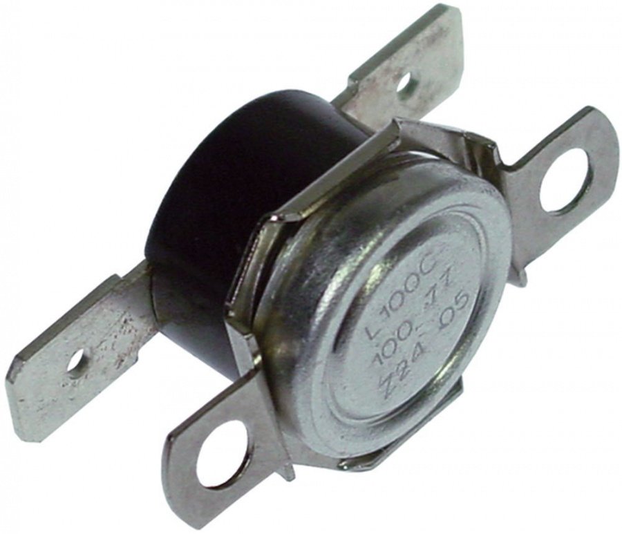 Termostat de contact, cu bimetal, 100°C, 1 contact, distanta orificii montare 24 mm - 390592