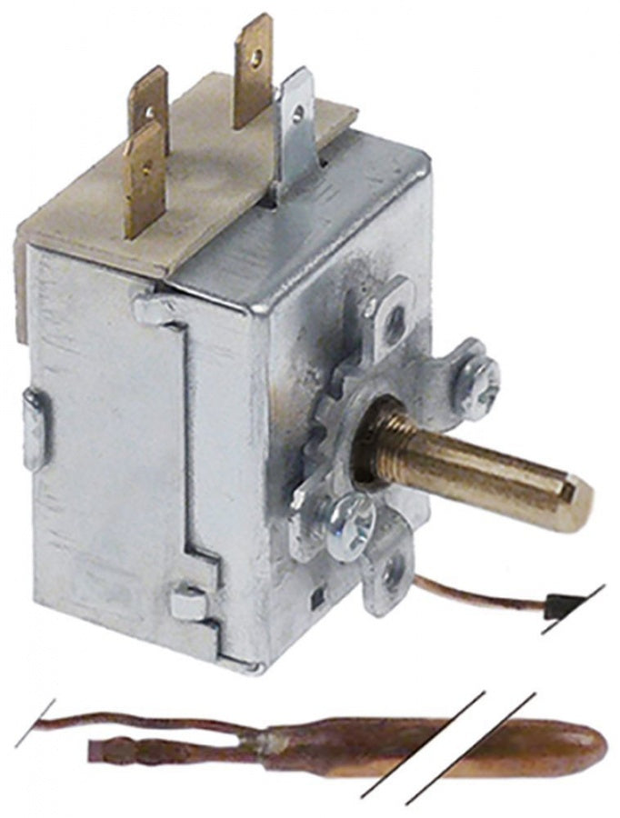 Termostat 0-86°C, contact 1CO, 16 A, bulb ø 6,5x98 mm, capilar 1020 mm - 390704