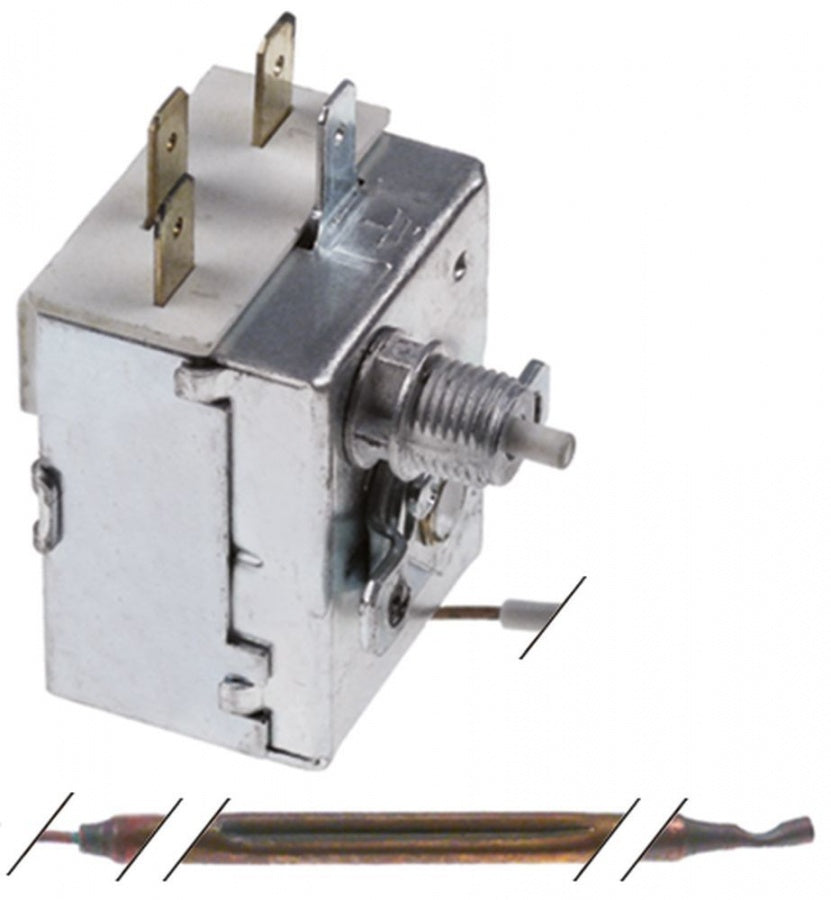 Termostat de siguranta reglabil 95-135°C, 1 CO, 16 A, senzor ø 5x130 mm - 390773