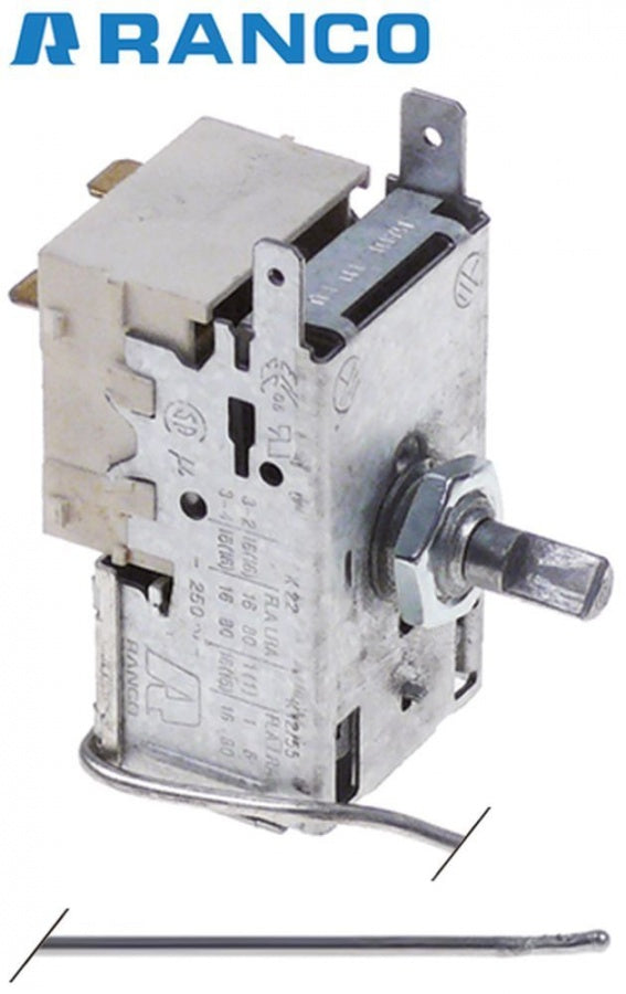 Termostat RANCO K22L2088, senzor ø 2 mm, lungime capilar L 2500 mm, -10 pana la -20°C - 390775