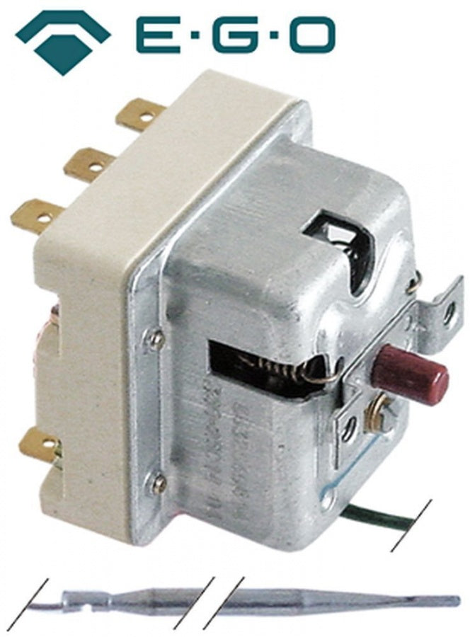 Termostat de siguranta 355°C, 3-poli, 3 NC, 20 A, sonda ø 4 x 120 mm, capilar 1890 mm - 390836