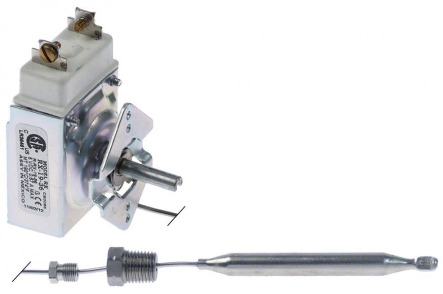 thermostat t.max. 190°C temperature range 90-190°C 1-pole 1NO 0,67A probe ø 9,5mm probe L 95mm