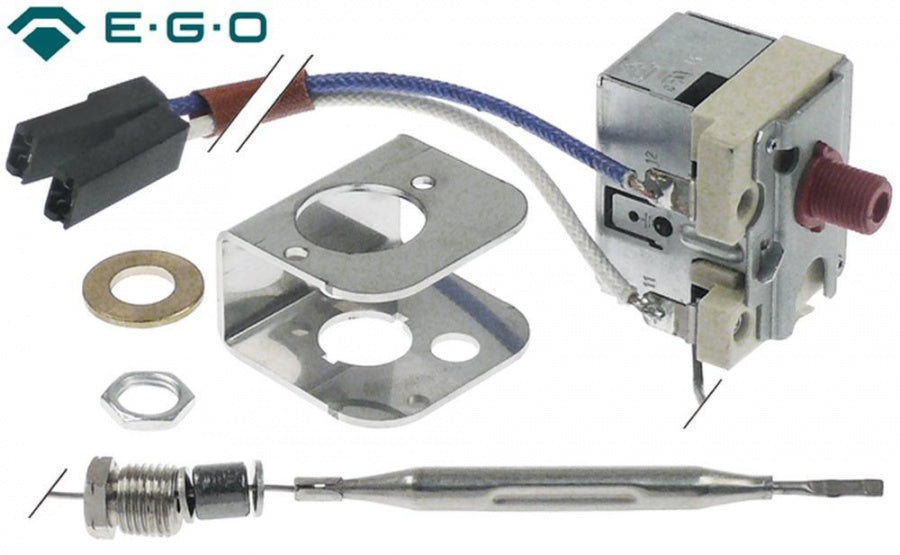 safety thermostat set 225°C 1-pole NC 0,5A probe ø 6mm probe length 80mm