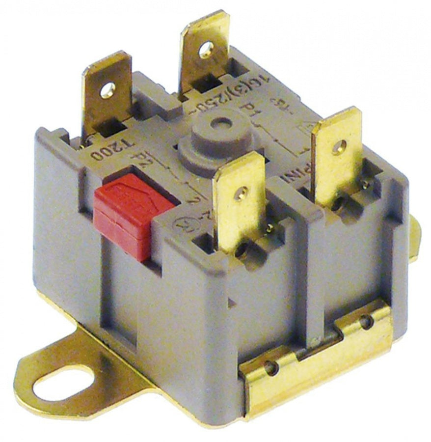 bi-metal safety thermostat hole distance 39-44mm switch-off temp. 135°C 2NC 2-pole 16A