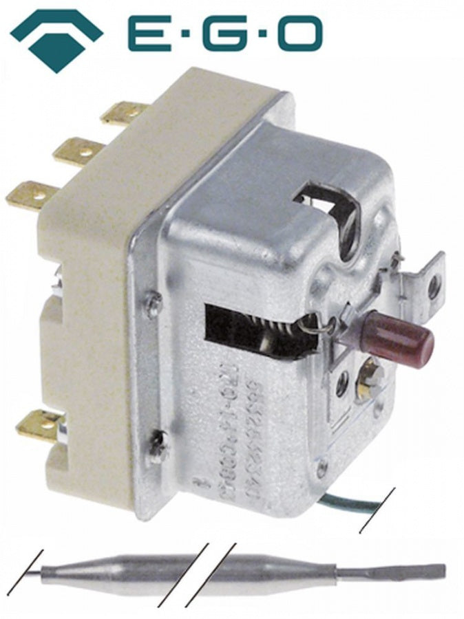 Termostat de siguranta trifazic 110°C, cu 3 contacte 3NC, 20 A, bulb ø 6x95 mm, tub capilar 1500 mm - 390907