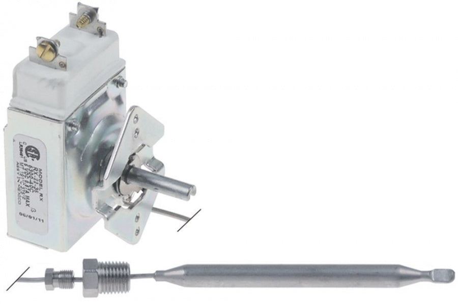 thermostat t.max. 190,6°C 1-pole 1NO 0,67A probe ø 9,5mm probe L 120mm capillary pipe 870mm