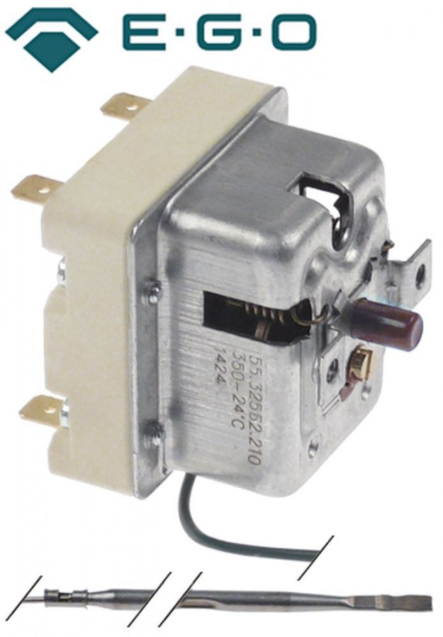 Termostat de siguranta 350°C, 2-poli, NC, 20 A. ø 3 mm, senzor L 187mm, fir capilar L 690 mm, 55.32562.210 - 390999
