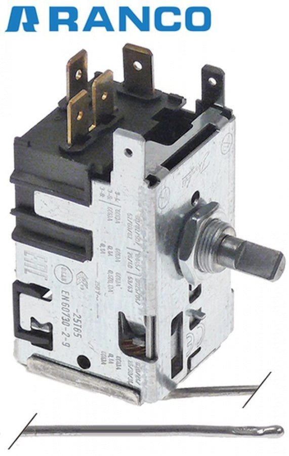 termostat RANCO tip ø senzor 2mm L senzor 7mm țeavă capilară 1500mm T cald 10.5°C T rece -32°C