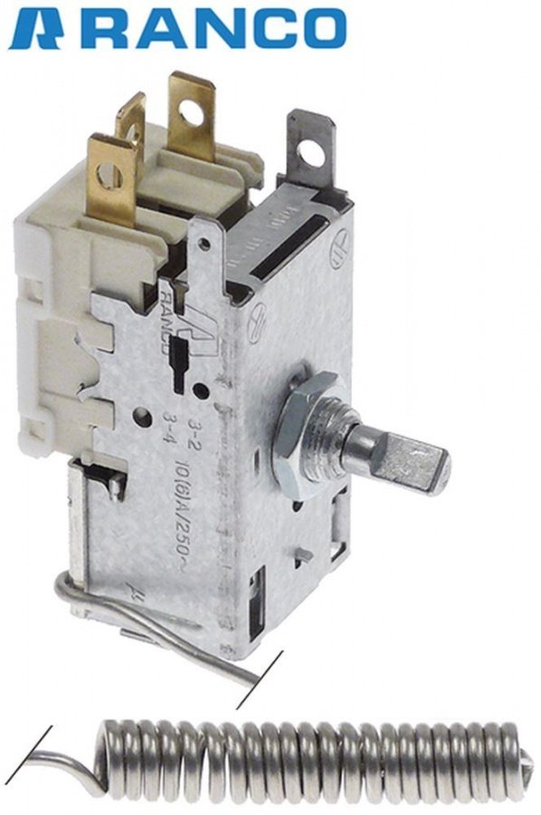 termostat RANCO tip K22-L8103 ø senzor 2mm L senzor 48mm țeavă capilară 1500mm T cald 10°C