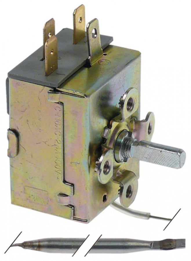 Termostat friteuza 64-210°C, contact in comutatie 1CO, 16 A, bulb ø 5 x 100 mm, capilar 1000 mm - 391052