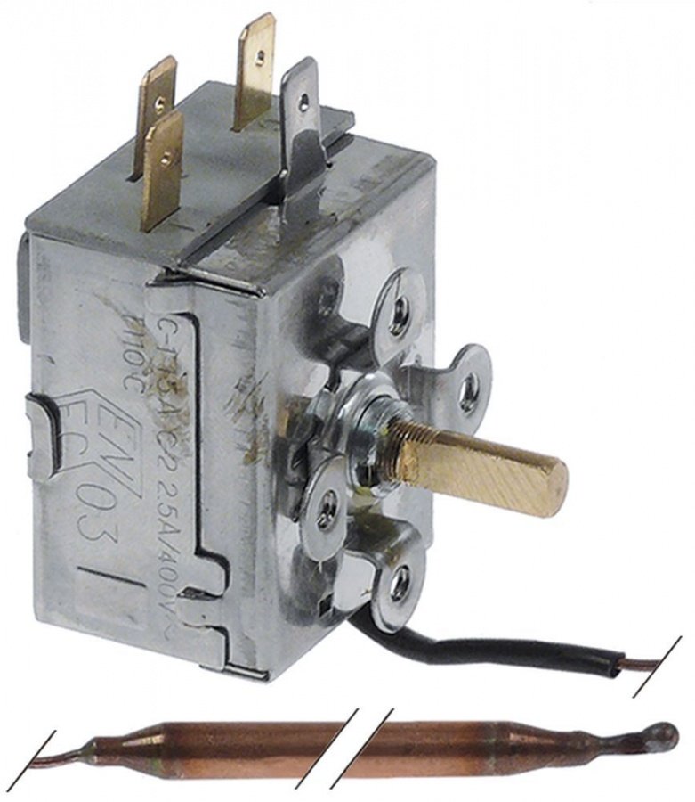 Termostat 30-90°C, contact in comutatie 1CO, 15A, dimensiuni bulb ø 6 x 90 mm, lungime capilar 1,4 m - 391058