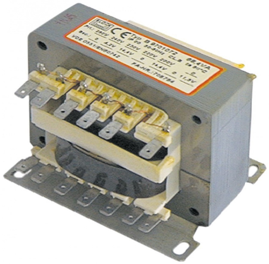 Transformator 68.4 VA, primar 260/240/230/220/200/0 V, secundar  0-4.2 V, 14.4-014.4 V, 0-11.5 V, 50/60 Hz, Rational 30370240 - 400101