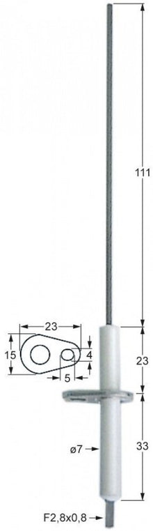 Electrod de aprindere L 133mm, cu flansa - 400172