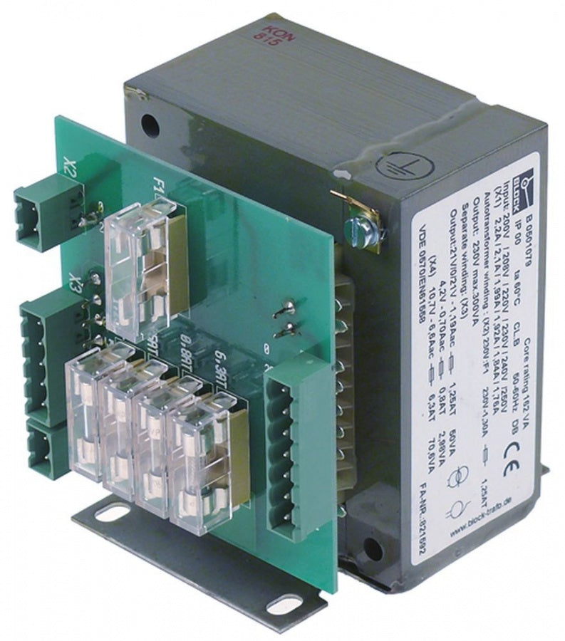 transformer primary 200/208/220/230/240/250V secondary 4.2/10.7/21V 162VA 50/60Hz