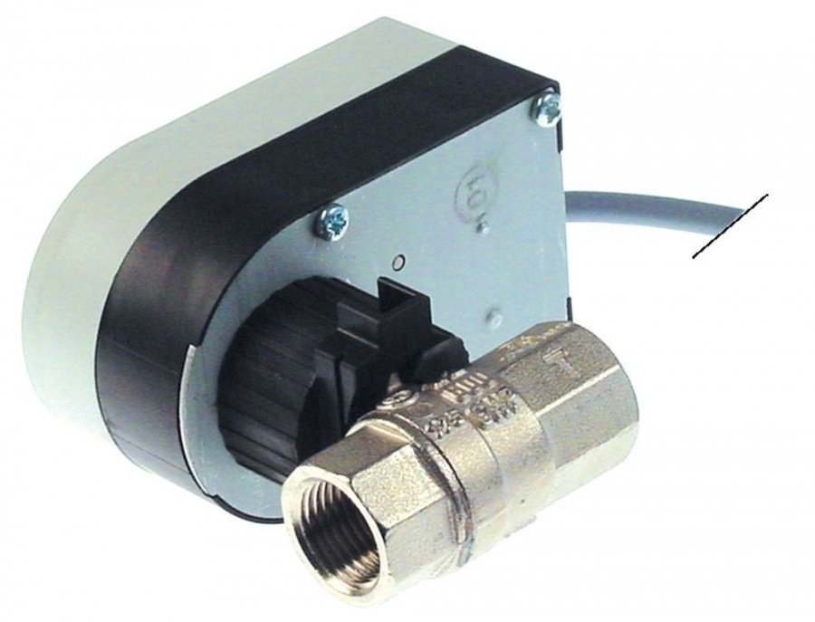 Robinet servo cu bila, filet intern 2x ½" FT, -30+50°C, 230 V, 50/60 Hz, L 60 mm, H 99 mm, actionare electrica - 401233