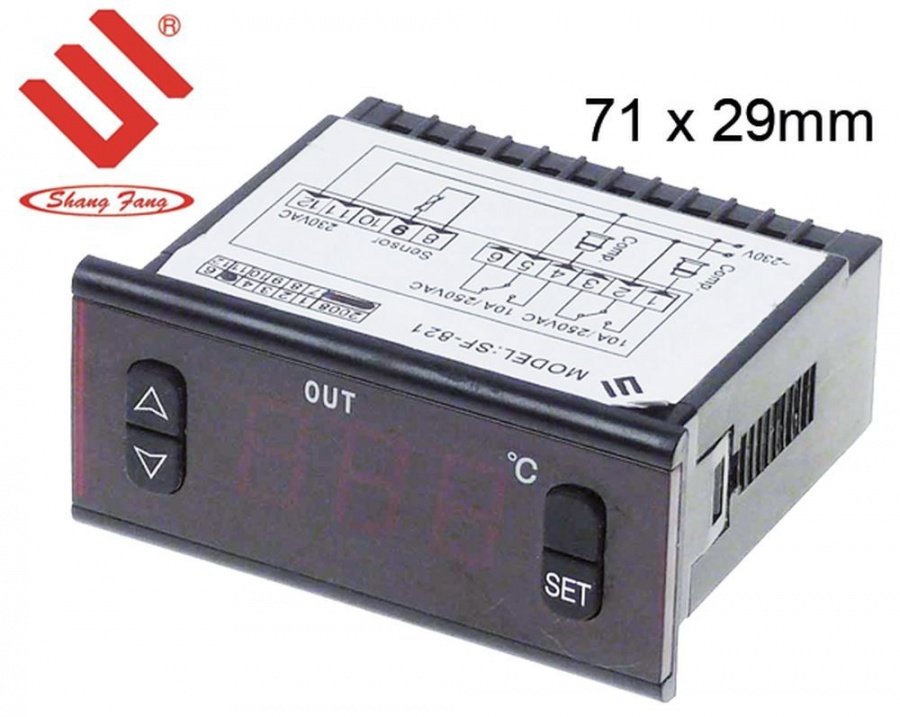 electronic controller type SF-821 28,5x70,5mm 230V AC AC1 (R1) 10A AC1 (R2) 10A