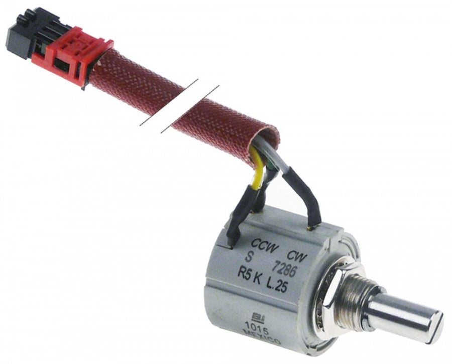 potentiometer cable length 250mm shaft length 12mm shaft ø 6,3mm plug type red