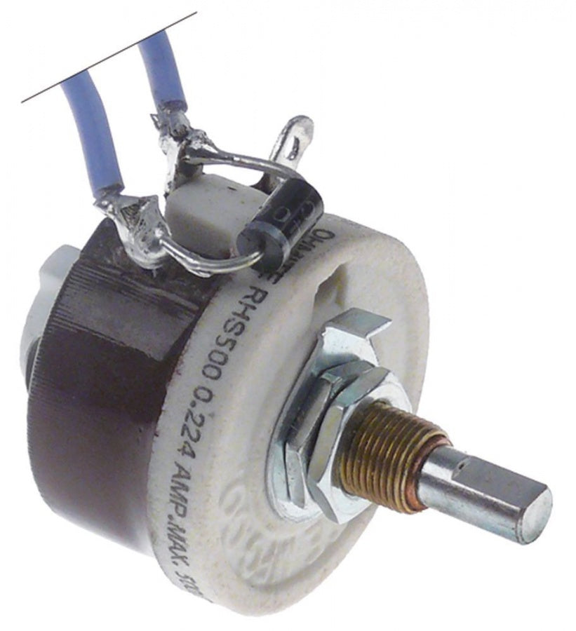 potentiometer 0,5KOhm rotation angle 270° cable length 450mm shaft length 19mm