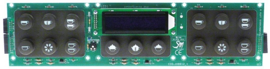 control PCB L 360mm W 90mm with display buttons 15