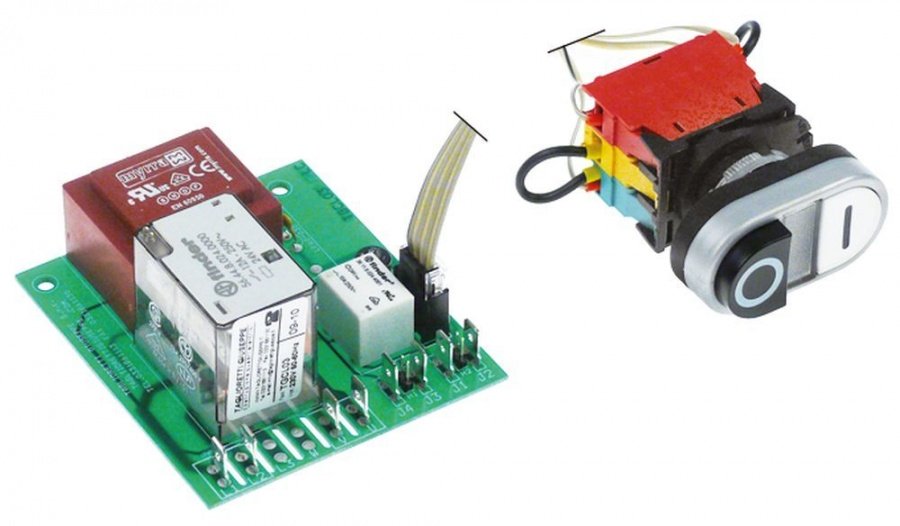 PCB for vegetable slicer L 92mm W 82mm cable length 350mm with momentary push switch