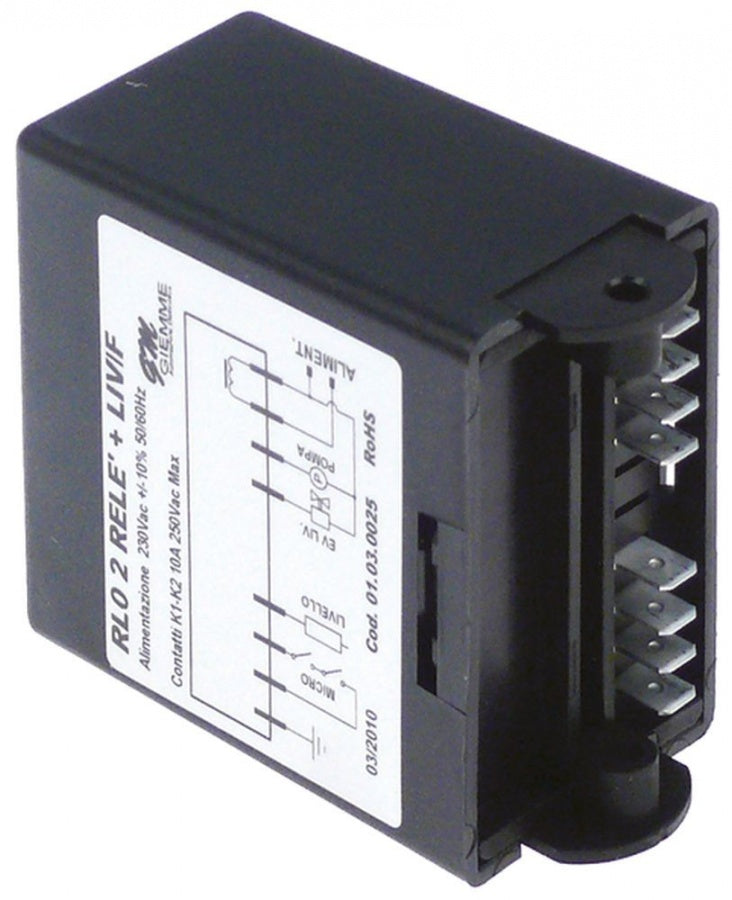 Modul control nivel RL0 2 RELE' + LIV/F, 230 V, 50/60 Hz - 402535