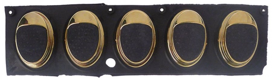 buttons strip mounting pos. centre buttons 5 L 163mm W 42mm gold
