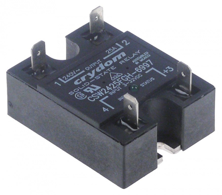 solid state relay CRYDOM 1 phase 25A 240V 3-32VDC L 58mm W 45mm male faston 6.3mm