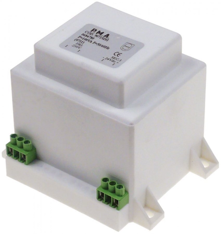 transformer primary 230V secondary 24V 100VA connection screw 50/60Hz