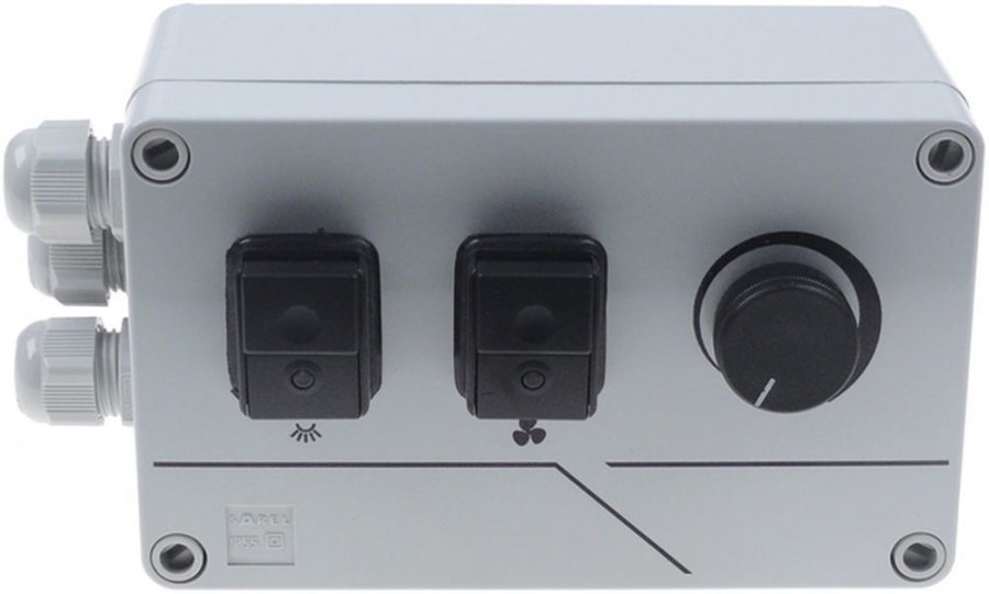 Regulator de turatie / viteza motor hota 1800 W, max. 13 A, cu intrerupator lumina, cu borna circuit condensator - 402956