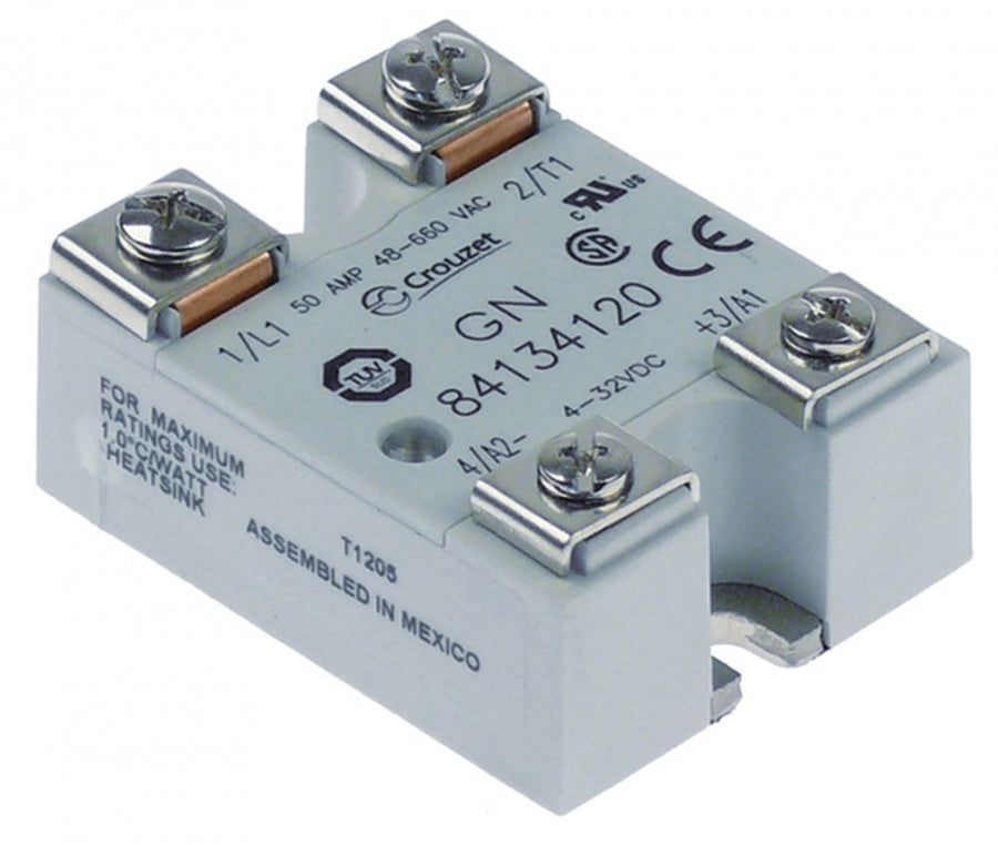 Releu de putere electronic - semiconductor SSR CROUZET type 84134120, 50 A, 57 x 44 mm - 403089