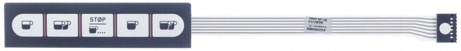 Tastatura membrana cu 5 butoane, pentru M22, L 132 x 32 mm - 403252