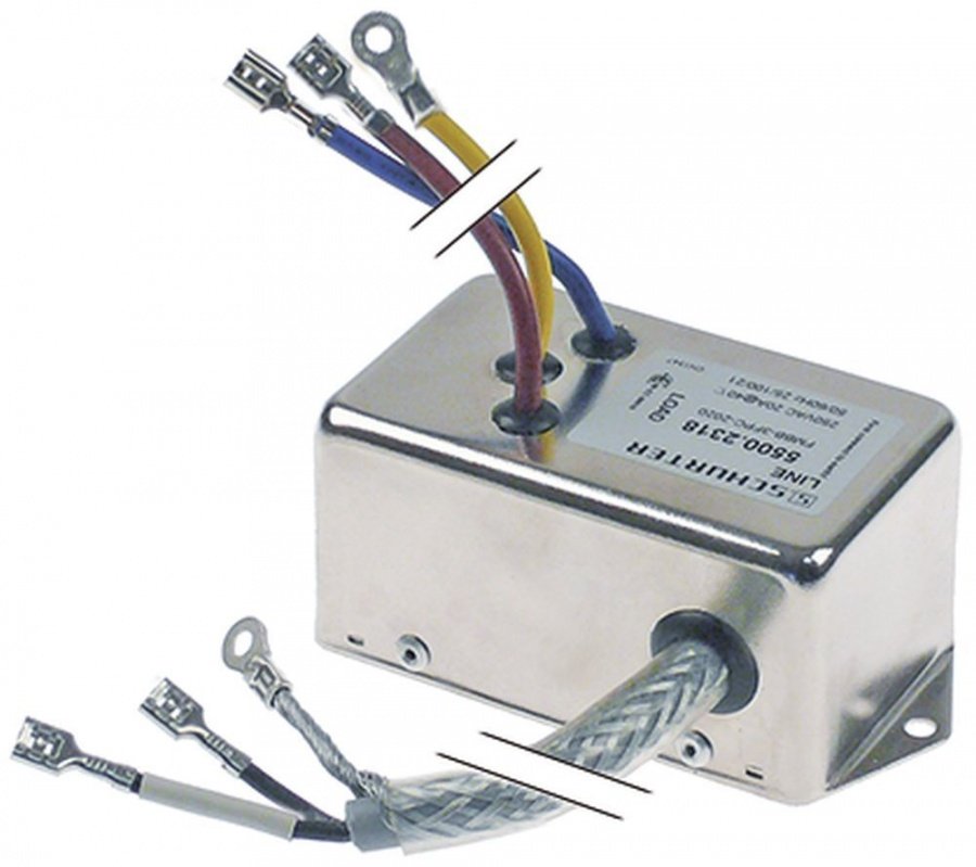 line filter type 5500.2318 FMBB-3FPC-2020 250 V 50/60Hz conductor 2   connection male faston 6,3mm - 403350