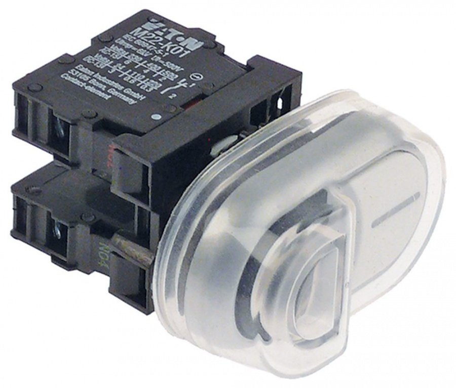 momentary push switch mounting ø 22mm red/green 1NO/1NC 230V 6A 0-1 connection screw - 403549