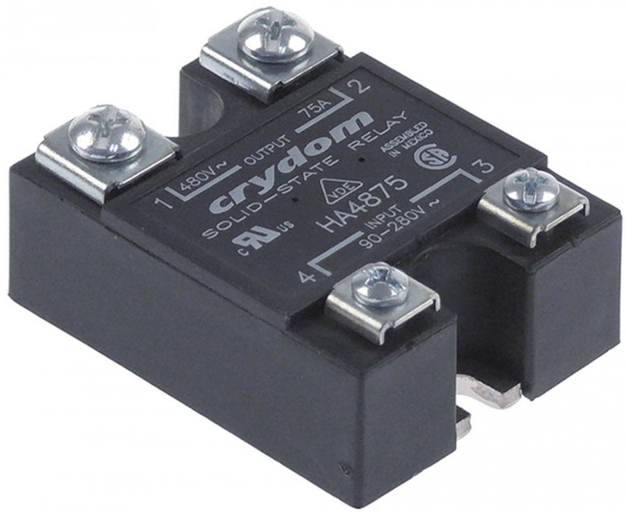 solid state relay CRYDOM 1  phase 75 A 48-480V 90-280VAC L 58,4 mm W 45,7 mm screw type HA4875 - 403579