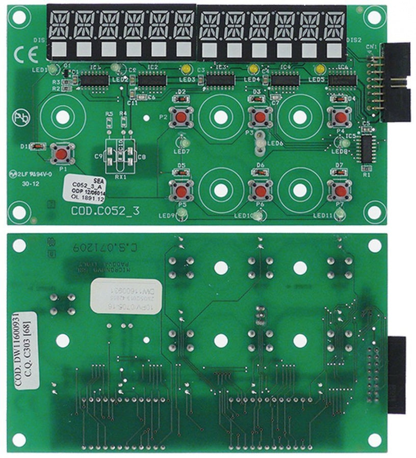 placa electronica de control p.c.b. L 135mm L 80mm