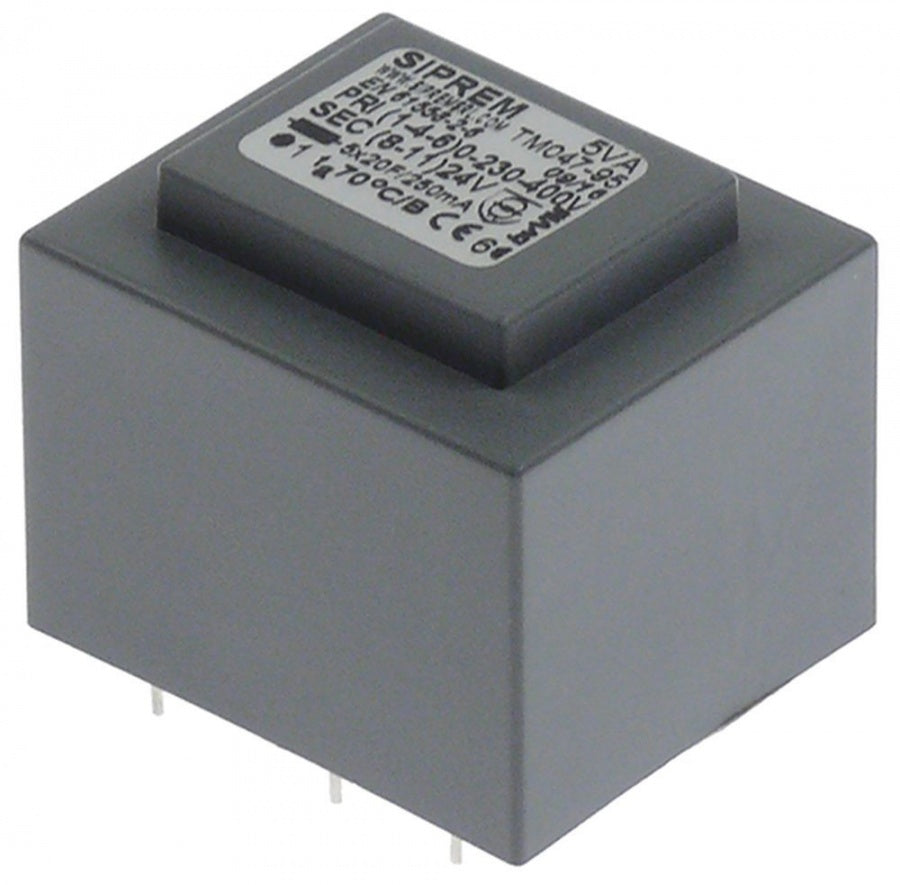 Transformator tip TM047-95, primar 230-400 V, secundar 24 V, H 35 mm, L 40 mm, W 34 mm - 403754
